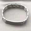 Stainless Steel Solid Bracelet, Greek Key Design, Polished, Steel Finish, 03.114.0338.2.08