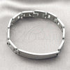Stainless Steel Solid Bracelet, Polished, Steel Finish, 03.114.0306.3.09 (12 MM Thickness, 9 Inches Length)