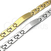 Stainless Steel Solid Bracelet, Polished, Steel Finish, 03.114.0306.3.09 (12 MM Thickness, 9 Inches Length)
