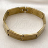 Stainless Steel Solid Bracelet, Polished, Golden Finish, 03.114.0371.2.09 (14 MM Thickness, 9 Inches Length)