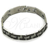 Stainless Steel Solid Bracelet, Greek Key Design, Polished, Two Tone, 5.247.010.4.09