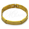Stainless Steel Solid Bracelet, Cross Design, Polished, Golden Finish, 03.114.0385.4.08