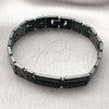 Stainless Steel Solid Bracelet, Greek Key Design, Polished, Two Tone, 03.114.0283.4.08 (12 MM Thickness, 8 Inches Length)