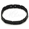 Stainless Steel Solid Bracelet, Greek Key Design, Polished, Two Tone, 03.114.0283.4.08 (12 MM Thickness, 8 Inches Length)