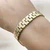 Stainless Steel Solid Bracelet, Polished, Golden Finish, 03.114.0307.3.08 (Thickness, 8 Inches Length)