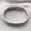 Stainless Steel Solid Bracelet, Polished, Steel Finish, 03.114.0307.4.08 (Thickness, 8 Inches Length)