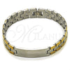 Stainless Steel Solid Bracelet, Polished, Two Tone, 03.114.0307.5.08