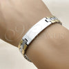 Stainless Steel Solid Bracelet, Polished, Two Tone, 03.114.0307.5.08 (Thickness, 8 Inches Length)