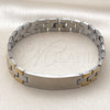 Stainless Steel Solid Bracelet, Polished, Two Tone, 03.114.0307.5.08 (Thickness, 8 Inches Length)
