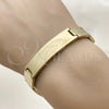 Stainless Steel Solid Bracelet, Polished, Golden Finish, 03.114.0242.3.08 (12 MM Thickness, 9 Inches Length)