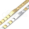 Stainless Steel Solid Bracelet, Polished, Golden Finish, 03.114.0242.3.08 (12 MM Thickness, 9 Inches Length)