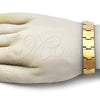 Stainless Steel Solid Bracelet, Polished, Golden Finish, 03.114.0295.1.08 (14 MM Thickness, 8 Inches Length)
