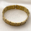 Stainless Steel Solid Bracelet, Polished, Golden Finish, 03.114.0295.1.08 (14 MM Thickness, 8 Inches Length)