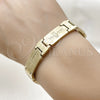 Stainless Steel Solid Bracelet, Cross Design, Polished, Golden Finish, 5.246.010.2.09 (13 MM Thickness, 9 Inches Length)