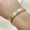 Oro Laminado Solid Bracelet, Gold Filled Style Diamond Cutting Finish, Golden Finish, 03.114.0417.09
