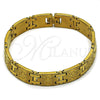 Oro Laminado Solid Bracelet, Gold Filled Style Diamond Cutting Finish, Golden Finish, 03.114.0417.09