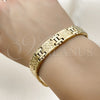 Oro Laminado Solid Bracelet, Gold Filled Style Diamond Cutting Finish, Golden Finish, 03.114.0417.09 (12 MM Thickness, 9 Inches Length)