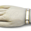 Stainless Steel Solid Bracelet, Polished, Two Tone, 03.114.0368.3.08 (12 MM Thickness, 8 Inches Length)