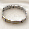 Stainless Steel Solid Bracelet, Polished, Two Tone, 03.114.0368.3.08 (12 MM Thickness, 8 Inches Length)