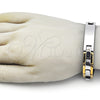 Stainless Steel ID Bracelet, Polished, Two Tone, 03.114.0288.09 (12 MM Thickness, 9 Inches Length)