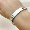 Stainless Steel ID Bracelet, Polished, Two Tone, 03.114.0288.09 (12 MM Thickness, 9 Inches Length)