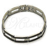 Stainless Steel Solid Bracelet, Greek Key Design, Polished, Two Tone, 03.114.0216.2.09