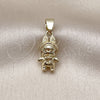Oro Laminado Fancy Pendant, Gold Filled Style Polished, Golden Finish, 05.411.0076