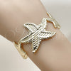 Oro Laminado Individual Bangle, Gold Filled Style Star Design, Diamond Cutting Finish, Golden Finish, 07.385.0004
