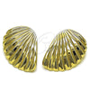 Oro Laminado Stud Earring, Gold Filled Style Shell Design, Polished, Golden Finish, 02.385.0075