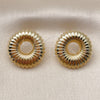 Oro Laminado Stud Earring, Gold Filled Style Polished, Golden Finish, 02.385.0081