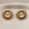 Oro Laminado Stud Earring, Gold Filled Style Polished, Golden Finish, 02.385.0081