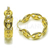 Oro Laminado Medium Hoop, Gold Filled Style Puff Mariner Design, Polished, Golden Finish, 02.428.0063.30