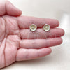 Oro Laminado Stud Earring, Gold Filled Style Flower Design, Matte Finish, Golden Finish, 02.412.0015