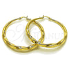 Oro Laminado Large Hoop, Gold Filled Style Hollow and Twist Design, Polished, Golden Finish, 02.163.0395.50
