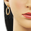 Oro Laminado Small Hoop, Gold Filled Style Hollow and Ball Design, Polished, Golden Finish, 02.163.0398.25
