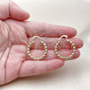 Oro Laminado Small Hoop, Gold Filled Style Hollow and Ball Design, Polished, Golden Finish, 02.163.0398.25