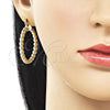Oro Laminado Small Hoop, Gold Filled Style Hollow and Ball Design, Polished, Golden Finish, 02.163.0398.35
