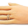 Oro Laminado Elegant Ring, Gold Filled Style Puff Mariner Design, Polished, Golden Finish, 01.163.0008