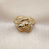 Oro Laminado Elegant Ring, Gold Filled Style Heart Design, Polished, Golden Finish, 01.163.0009
