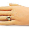 Oro Laminado Elegant Ring, Gold Filled Style Polished, Golden Finish, 01.163.0010