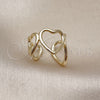 Oro Laminado Elegant Ring, Gold Filled Style Heart Design, Polished, Golden Finish, 01.163.0011