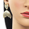 Oro Laminado Dangle Earring, Gold Filled Style Fish Design, Polished, Golden Finish, 02.163.0402
