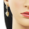 Oro Laminado Dangle Earring, Gold Filled Style Snail Design, Polished, Golden Finish, 02.163.0403