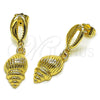 Oro Laminado Dangle Earring, Gold Filled Style Snail Design, Polished, Golden Finish, 02.163.0403