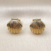Oro Laminado Stud Earring, Gold Filled Style Shell and Hollow Design, Polished, Golden Finish, 02.163.0405