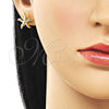 Oro Laminado Stud Earring, Gold Filled Style Star and Hollow Design, Polished, Golden Finish, 02.163.0406