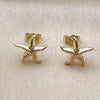 Oro Laminado Stud Earring, Gold Filled Style Star and Hollow Design, Polished, Golden Finish, 02.163.0406