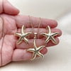 Oro Laminado Earring and Pendant Adult Set, Gold Filled Style Star and Hollow Design, Polished, Golden Finish, 10.163.0040