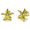 Oro Laminado Stud Earring, Gold Filled Style Star and Hollow Design, Polished, Golden Finish, 02.163.0407