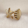 Oro Laminado Elegant Ring, Gold Filled Style Shell and Star Design, Polished, Golden Finish, 01.163.0013